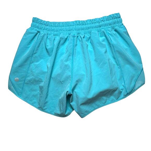 Lululemon Hotty Hot Low-Rise Lined Short 4" Electric Turquoise - Picture 4 of 9